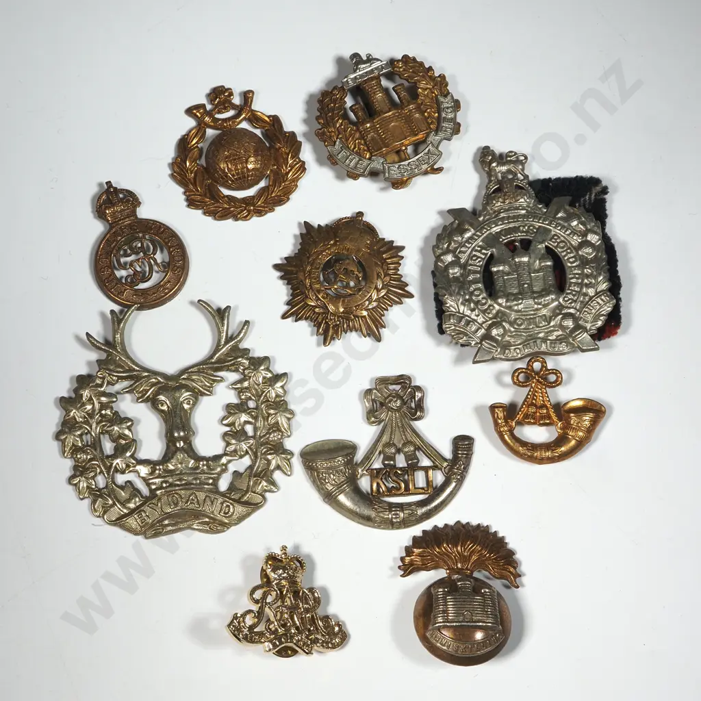 Ten Miscellaneous English Cap Badges. Image 1++