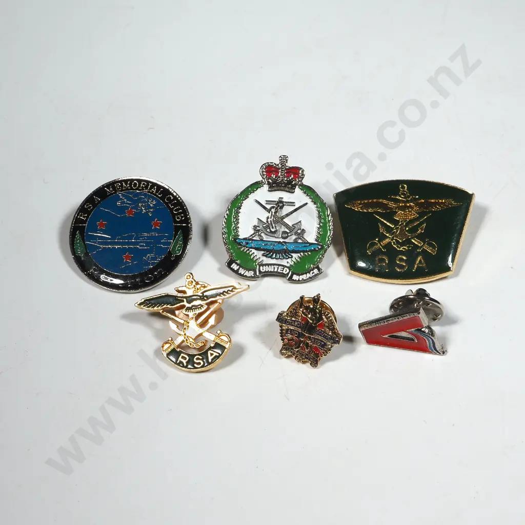 Six Miscellaneous Lapel Badges (Incl RSA Badges). Image 1++