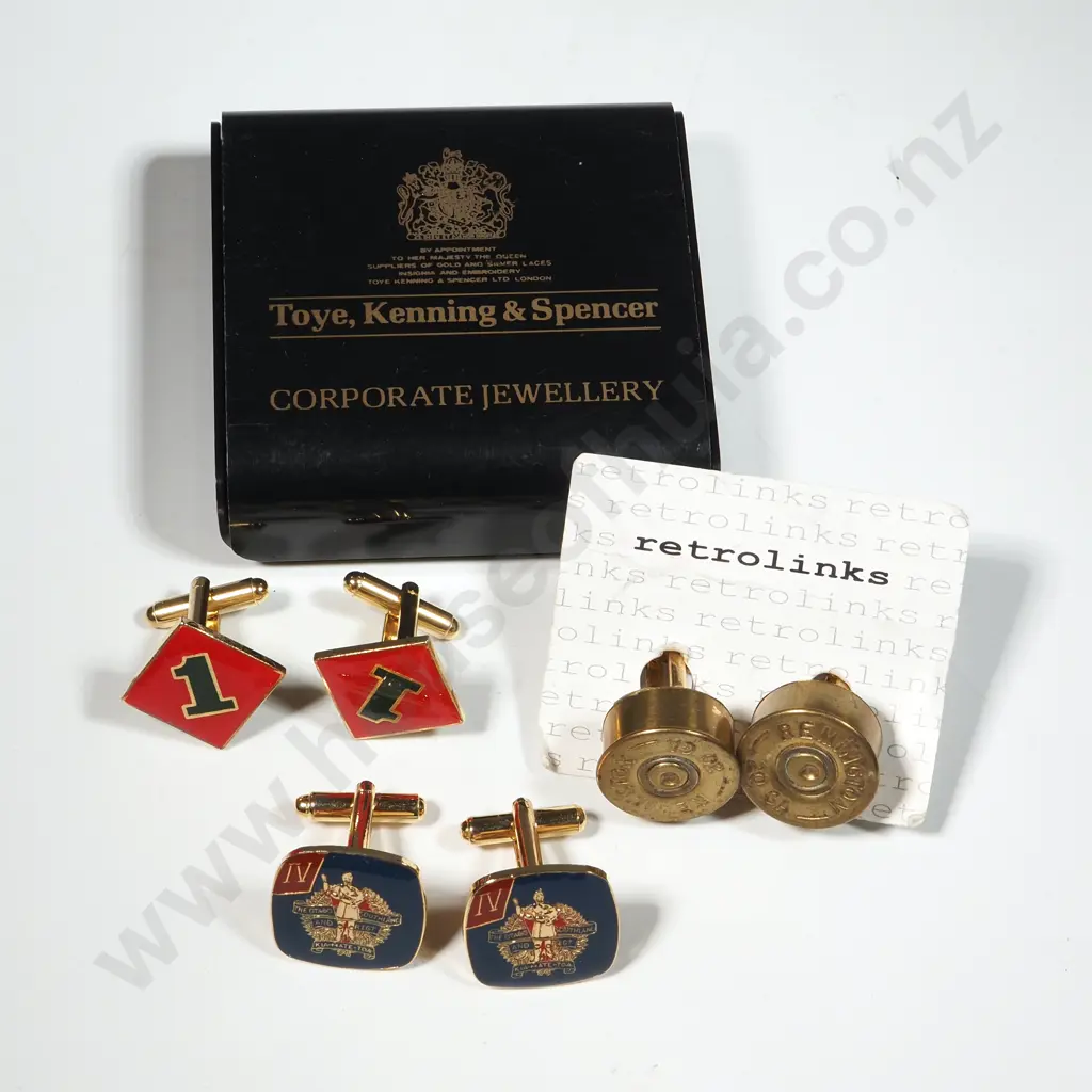 Four Pair Miscellaneous Cufflinks. Image 1++