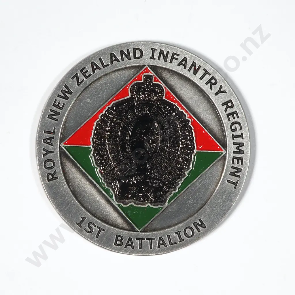 Royal New Zealand Infantry Regiment 1st Battalion Challenge Coin. Image 1++