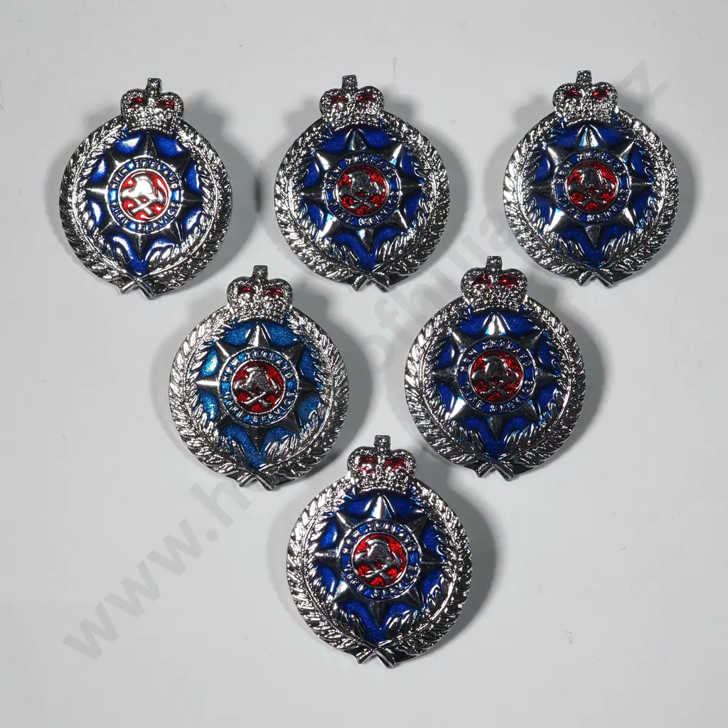 Six New Zealand Fire Service Lapel Badges. Image 1++