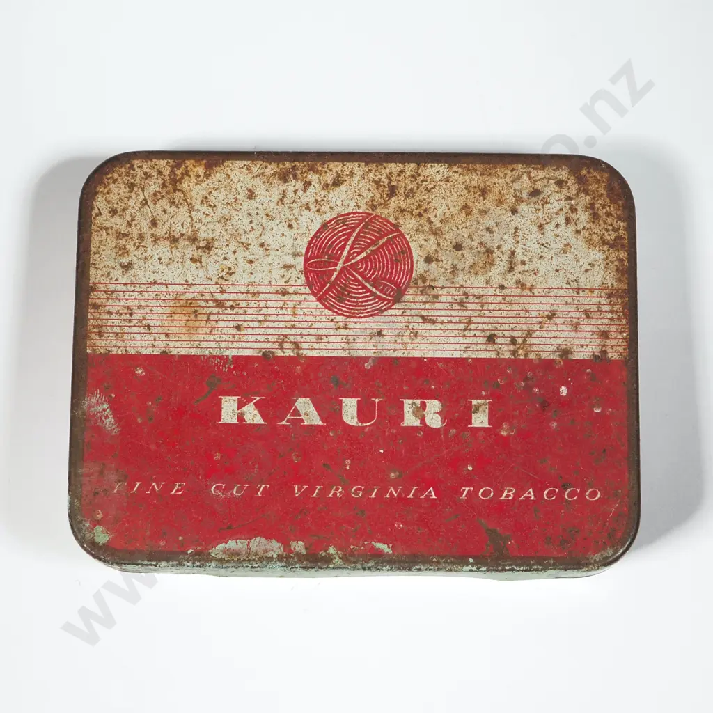 Kauri Tobacco Tin w Miscellaneous Military Objects. Image 1++