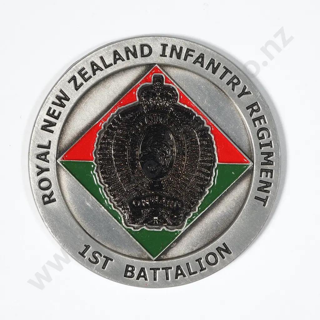 Royal New Zealand Infantry Regiment 1st Battalion Challenge Coin. Image 1++