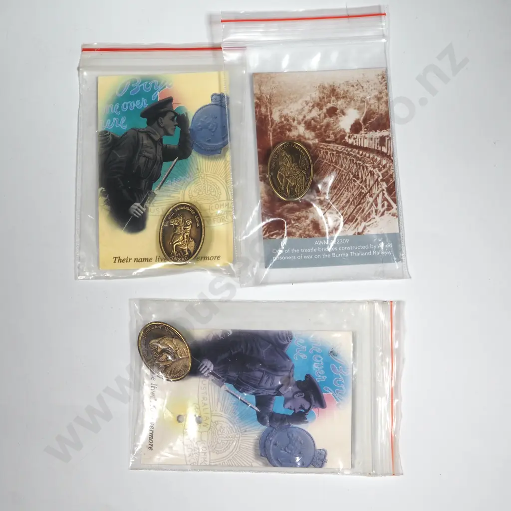 Three Spirit of ANZAC Lapel Badges. Image 1++