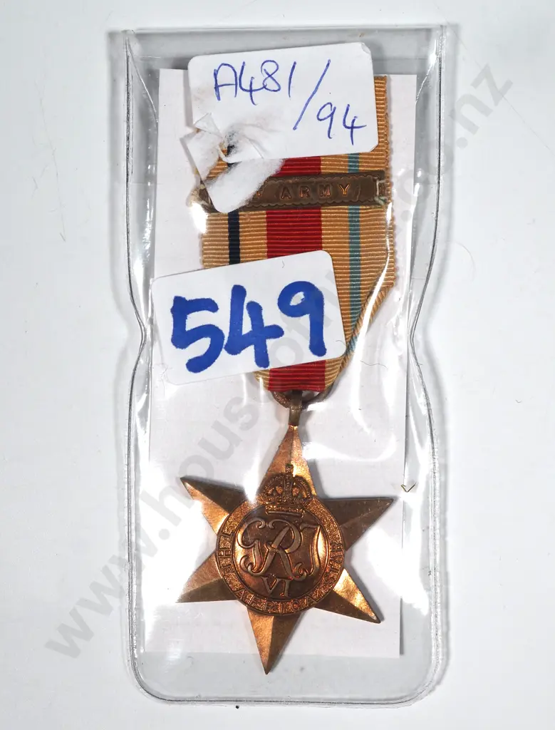 WWII Medal Africa Star w 1st Army Bar. Image 1++