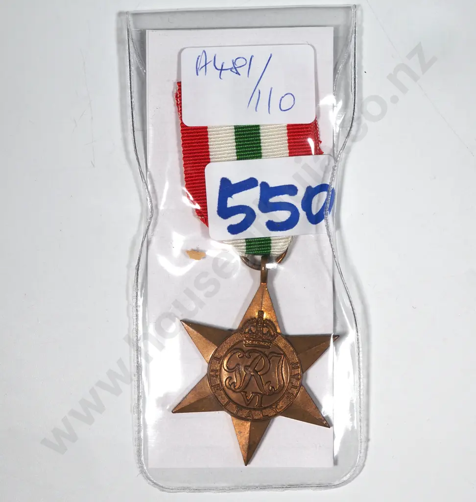 WWII Medal Italy Star. Image 1++