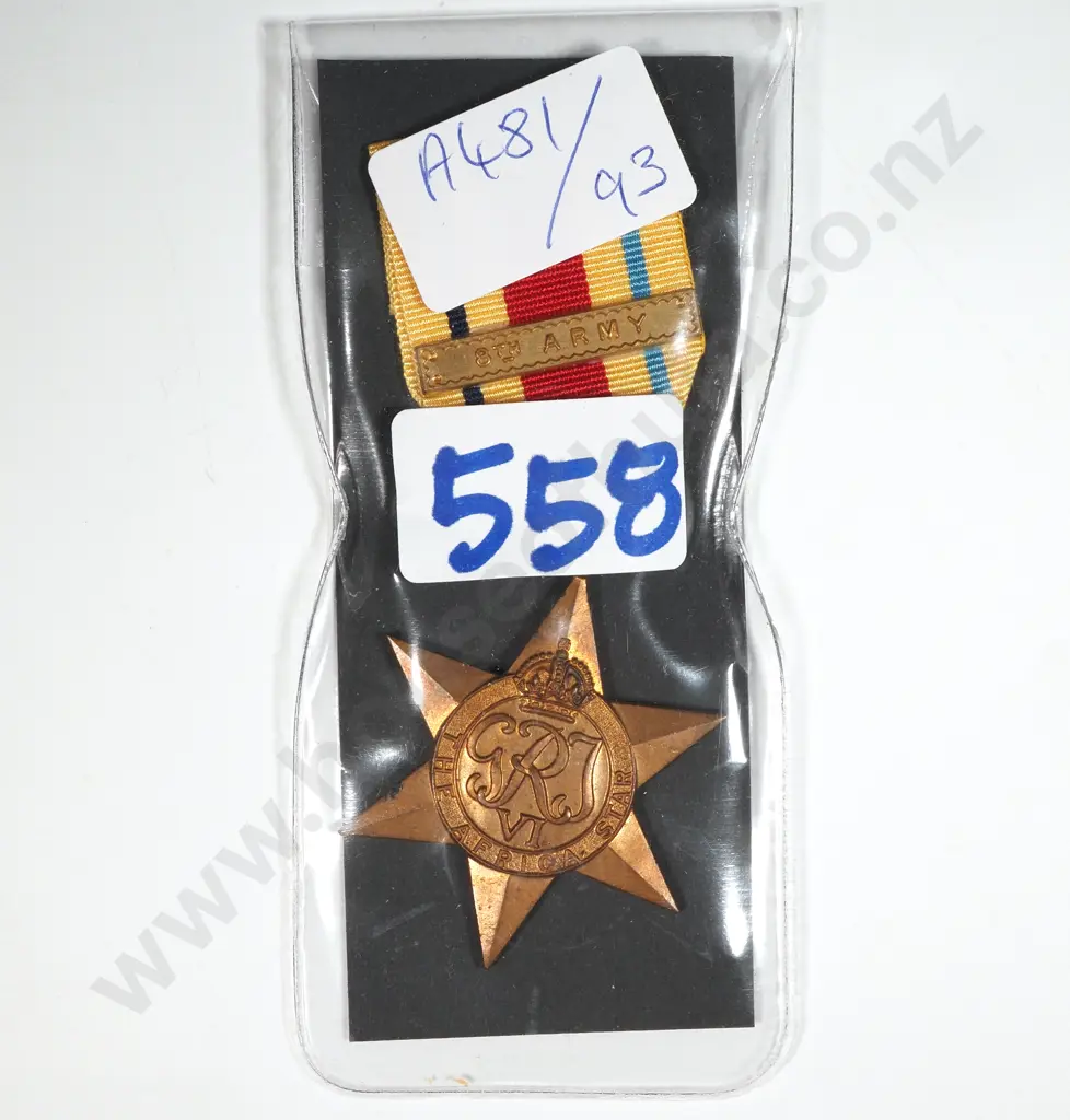 WWII Medal Africa Star w 8th Army Bar. Image 1++