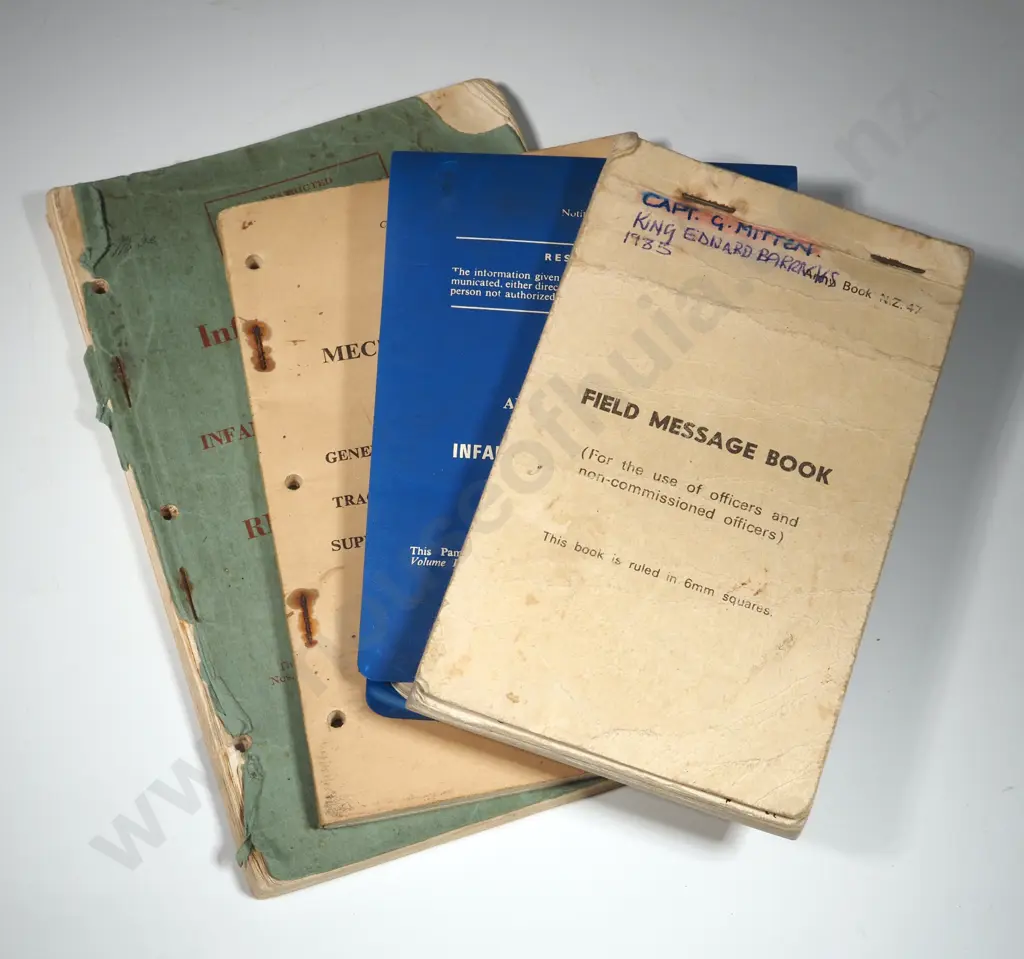 Three Infantry Training Manuals & Notebook. Image 1++
