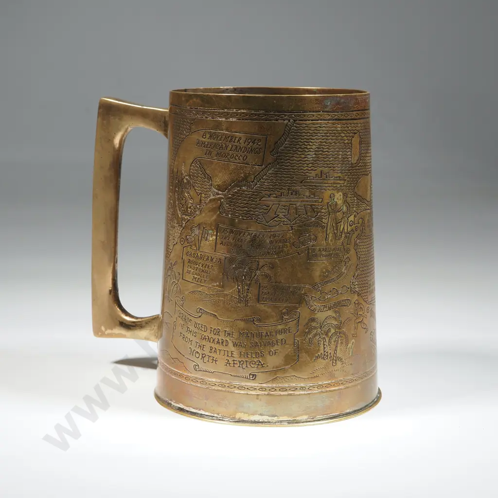 Brass Tankard Manufactured From Brass Gathered From North African Battle Field. Image 1++