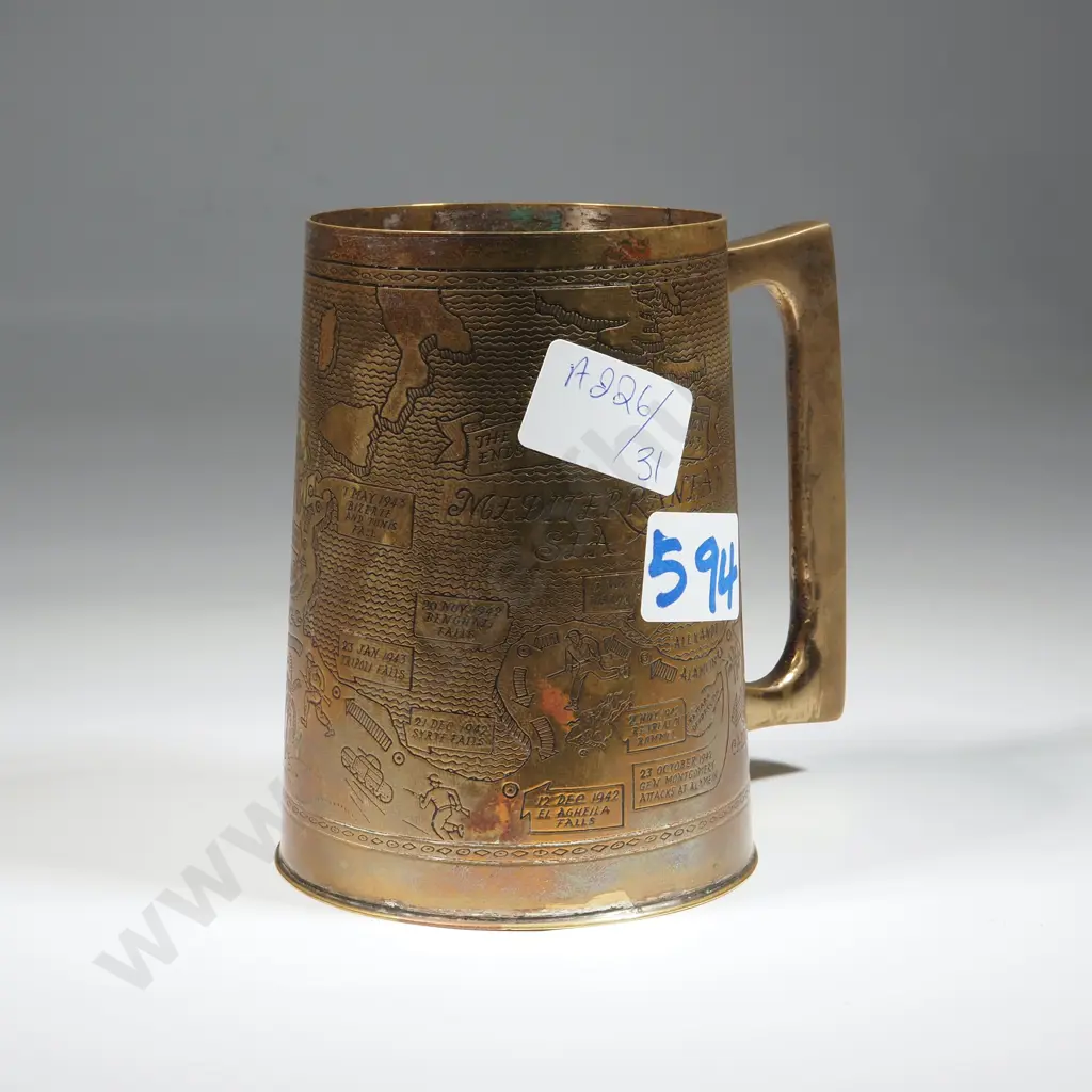 Brass Tankard Manufactured From Brass Gathered From North African Battle Field. Image 1++