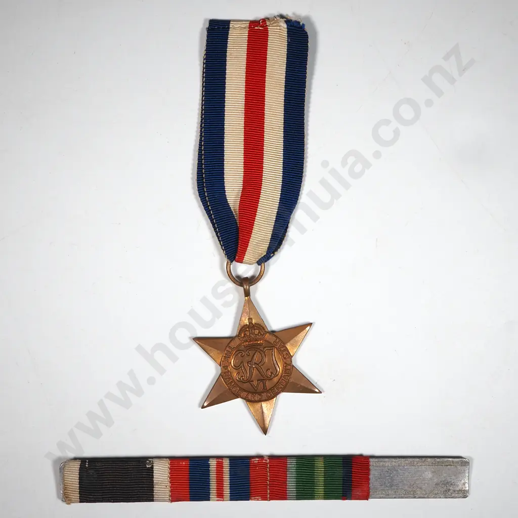 WWII France & Germany Star Medal & a Ribbon Bar. Image 1++