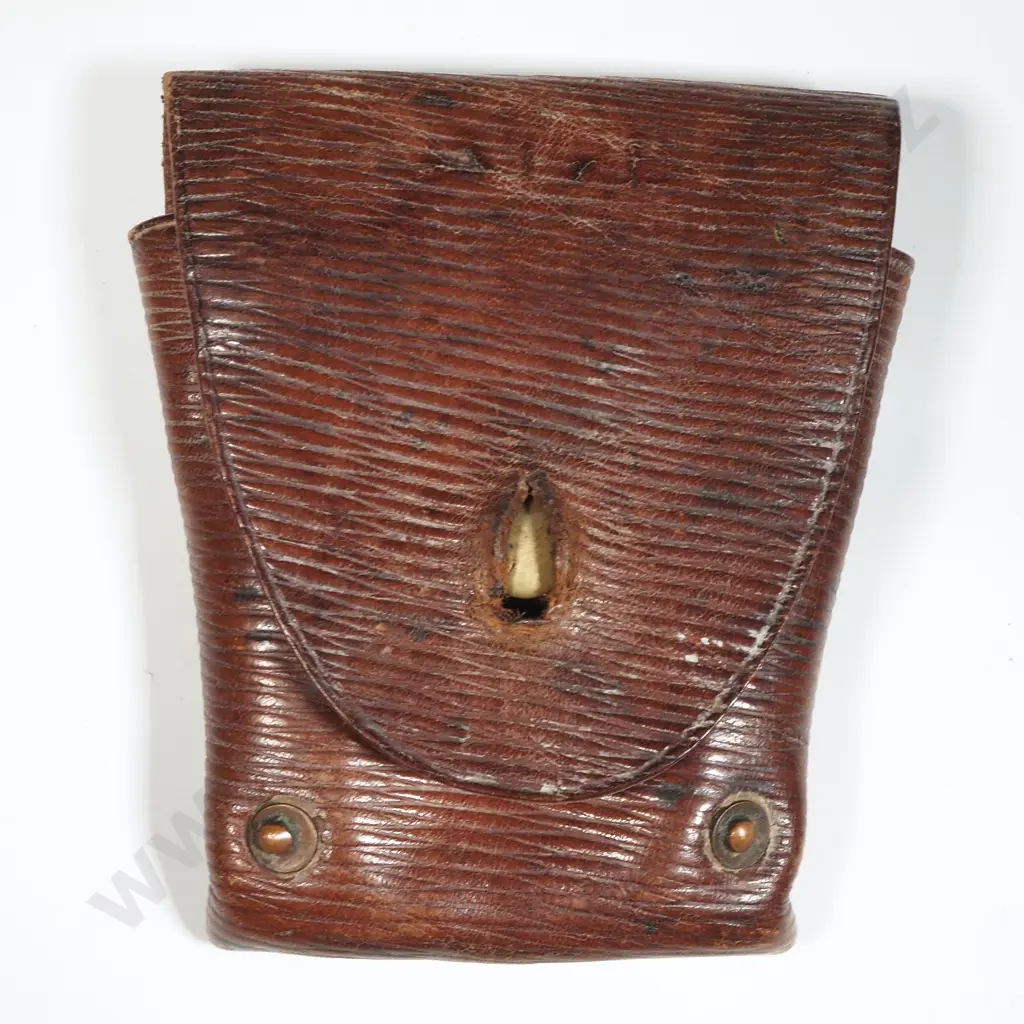 Leather Mounted Rifles Ammunition Pouch. Image 1++
