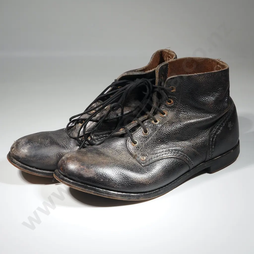 Pair of Black Army Style Leather Boots. Image 1++