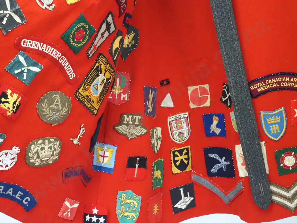 Grey Nurses Tippet Cape w Queen Alexandra Buttons, Red Lining Stitched w Multiple Patches & Badges. Image 1++