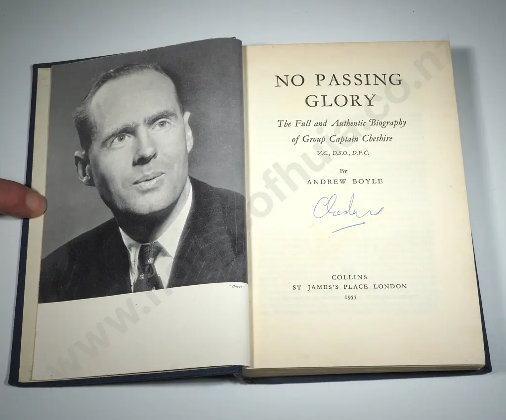 Boyle, Andrew. 1955. No Passing Glory - The Biography of Group Captain Cheshire. Image 1++