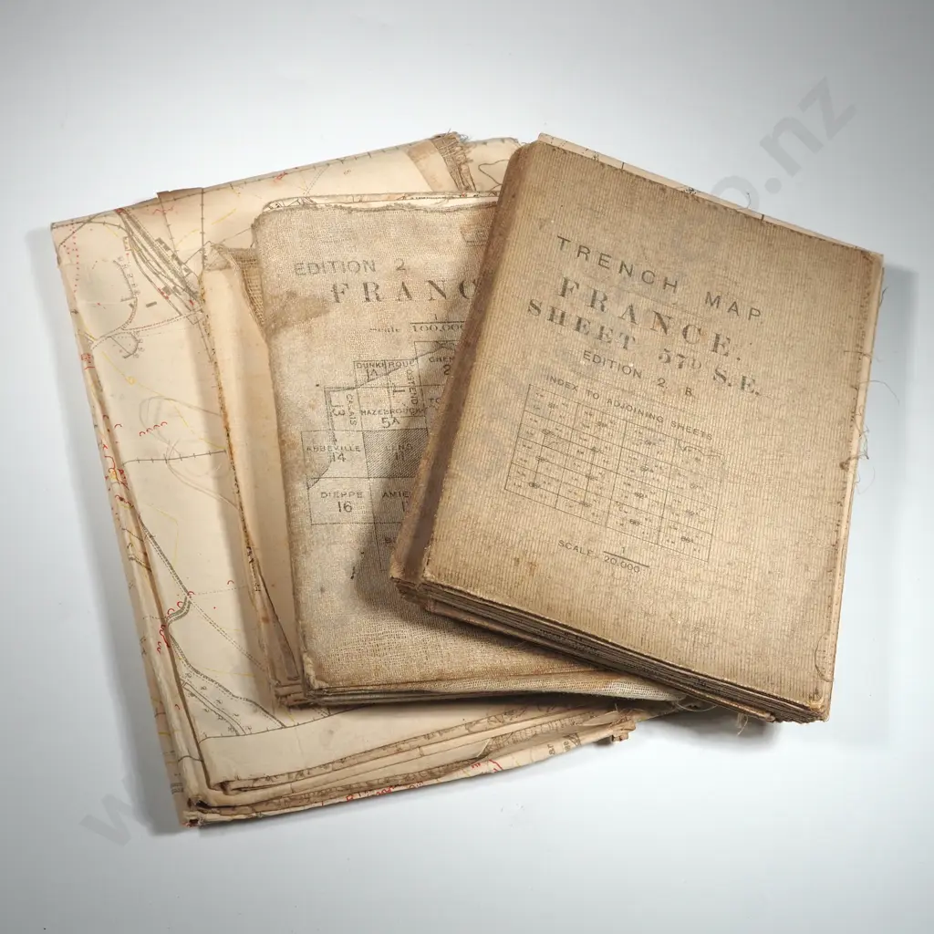 Five WWI Trench Maps - France. Image 1++