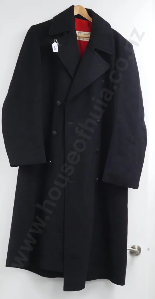 1950s NZ Police Black Great Coat. Image 1++