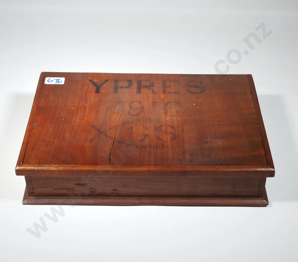 Wooden Box marked Ypres 1916 G.S. Image 1++