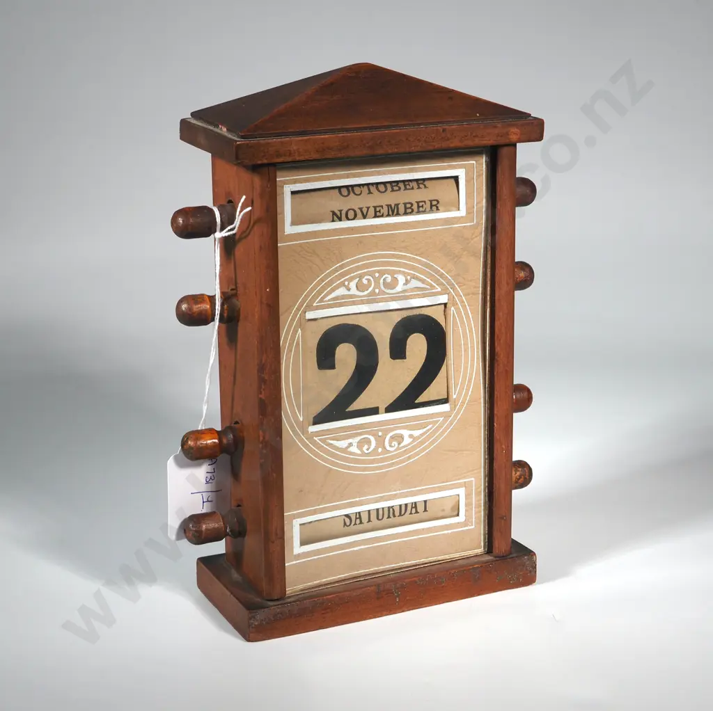 Vintage  Wooden Perpetual Calendar Wood Scrolling  Desk Calendar Image 1++