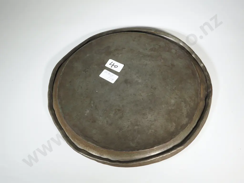 Antique Tin Plate w Hammered Pattern on Top. A/F. Image 1++