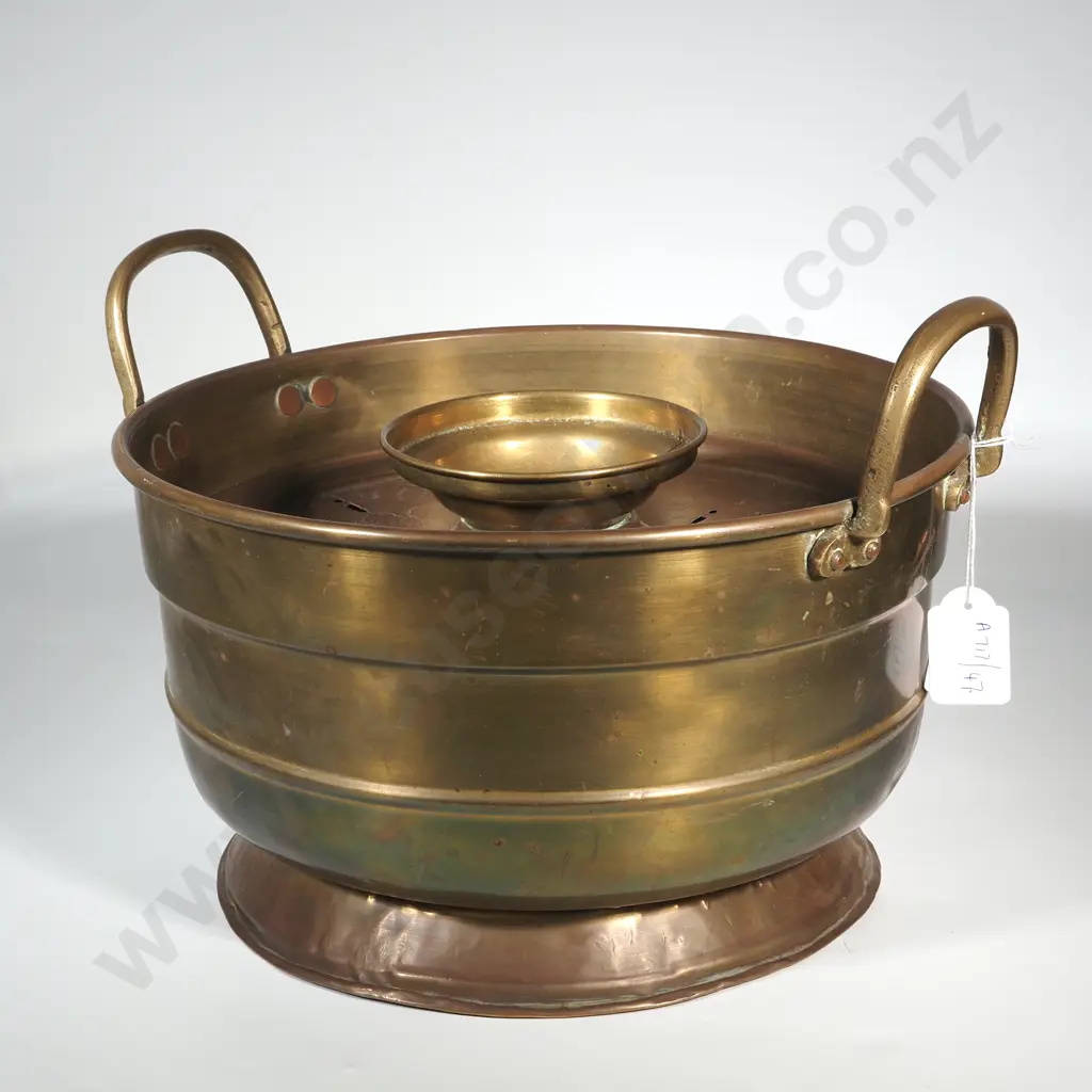 Vintage Moroccan Brass Sink/ Basin with Handles Image 1++