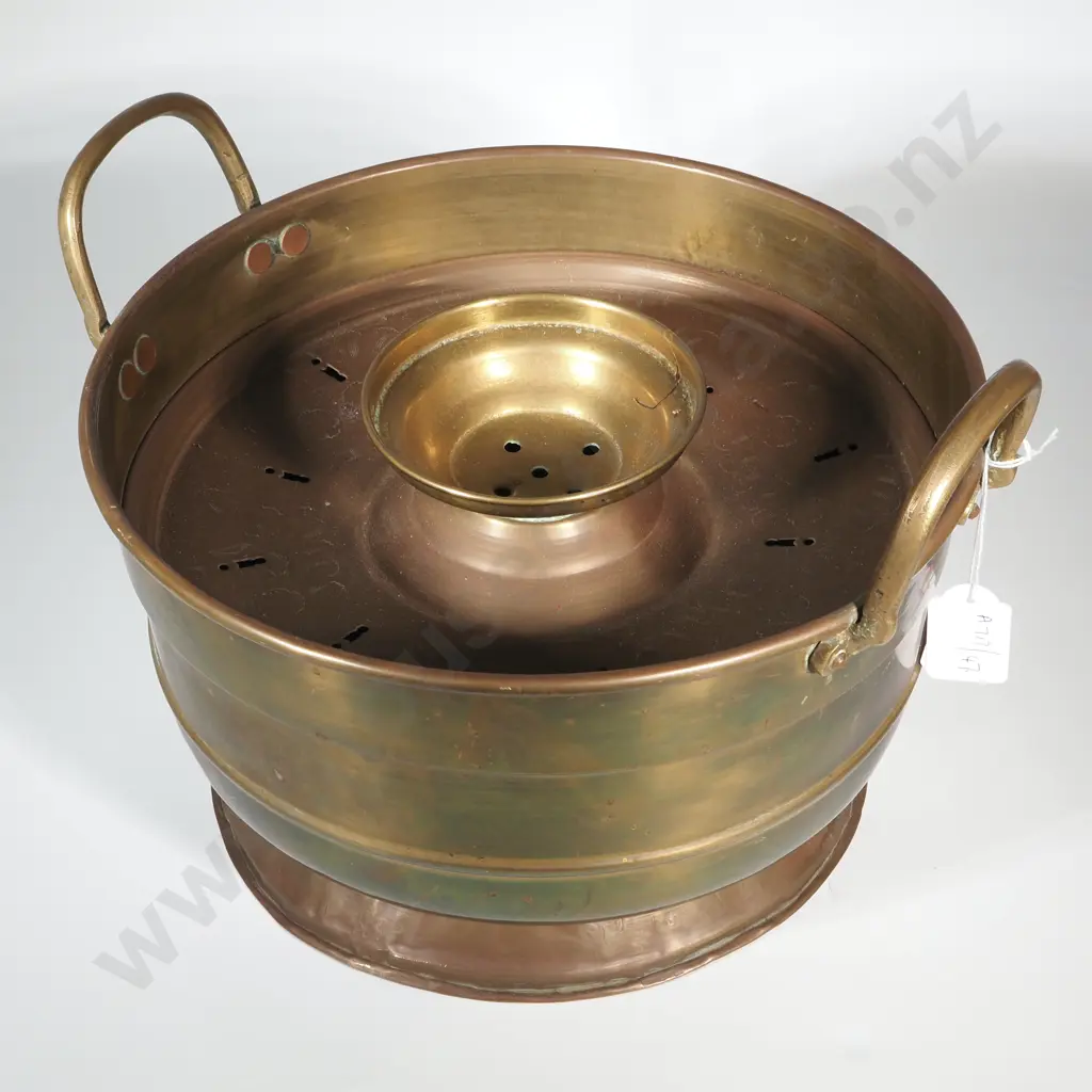 Vintage Moroccan Brass Sink/ Basin with Handles Image 1++