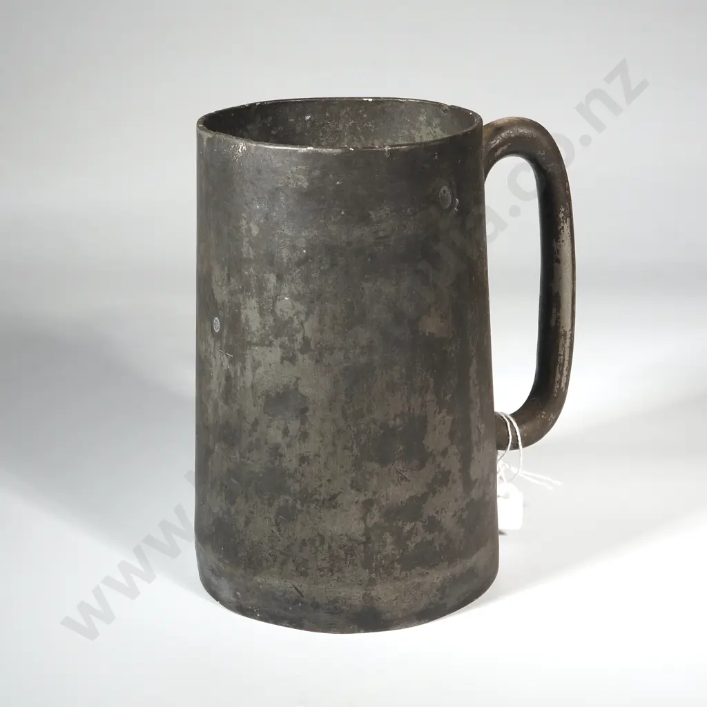 Victorian Pewter Tankard Marked w Symbol VR 6 C Stamped Under The Rim. Image 1++