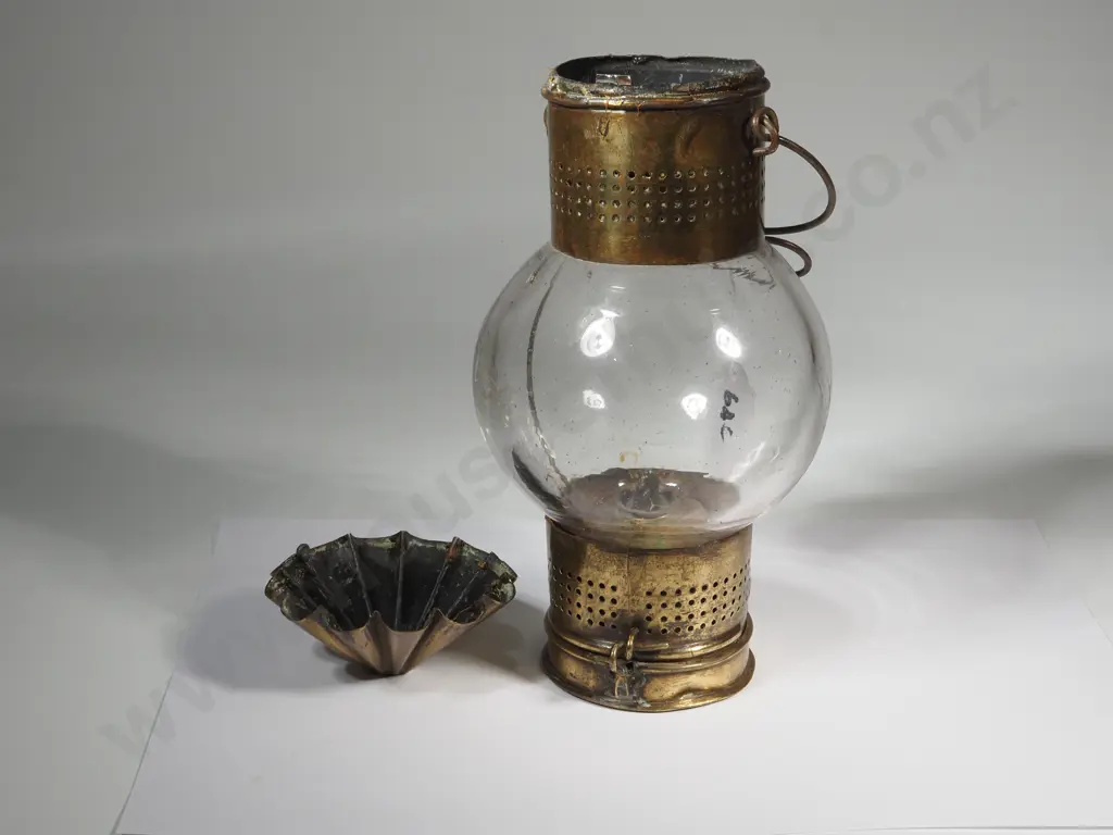 Brass & Circular Glass Marine Lantern.  Image 1++