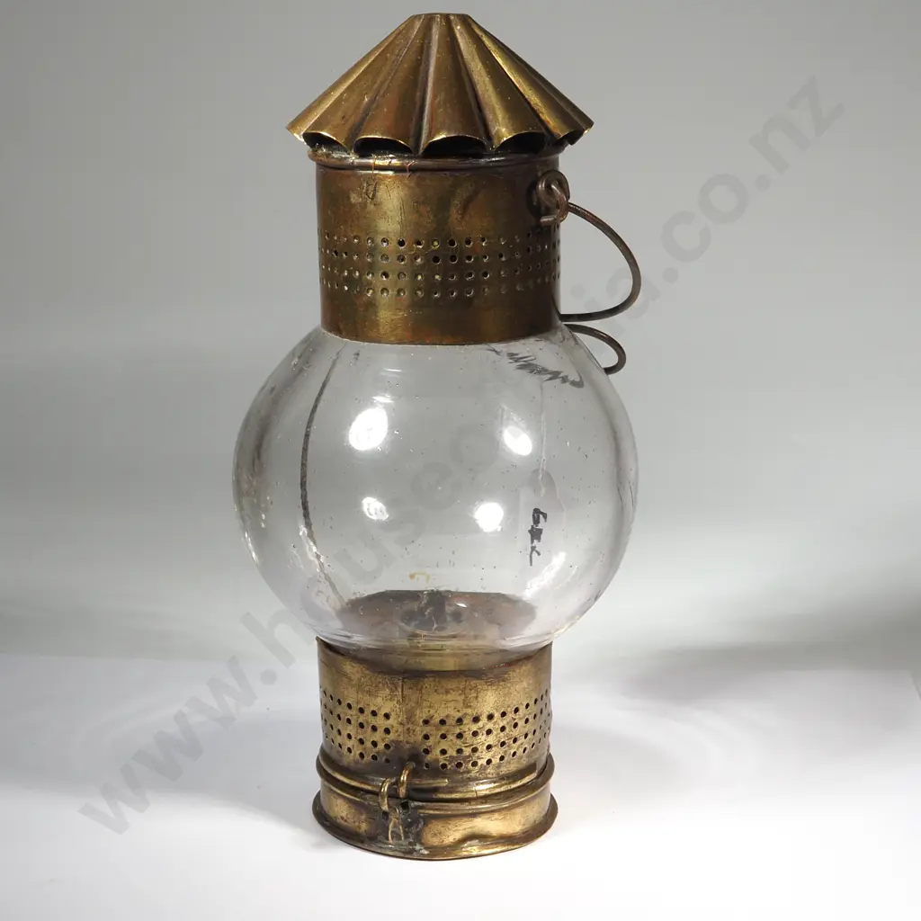 Brass & Circular Glass Marine Lantern.  Image 1++