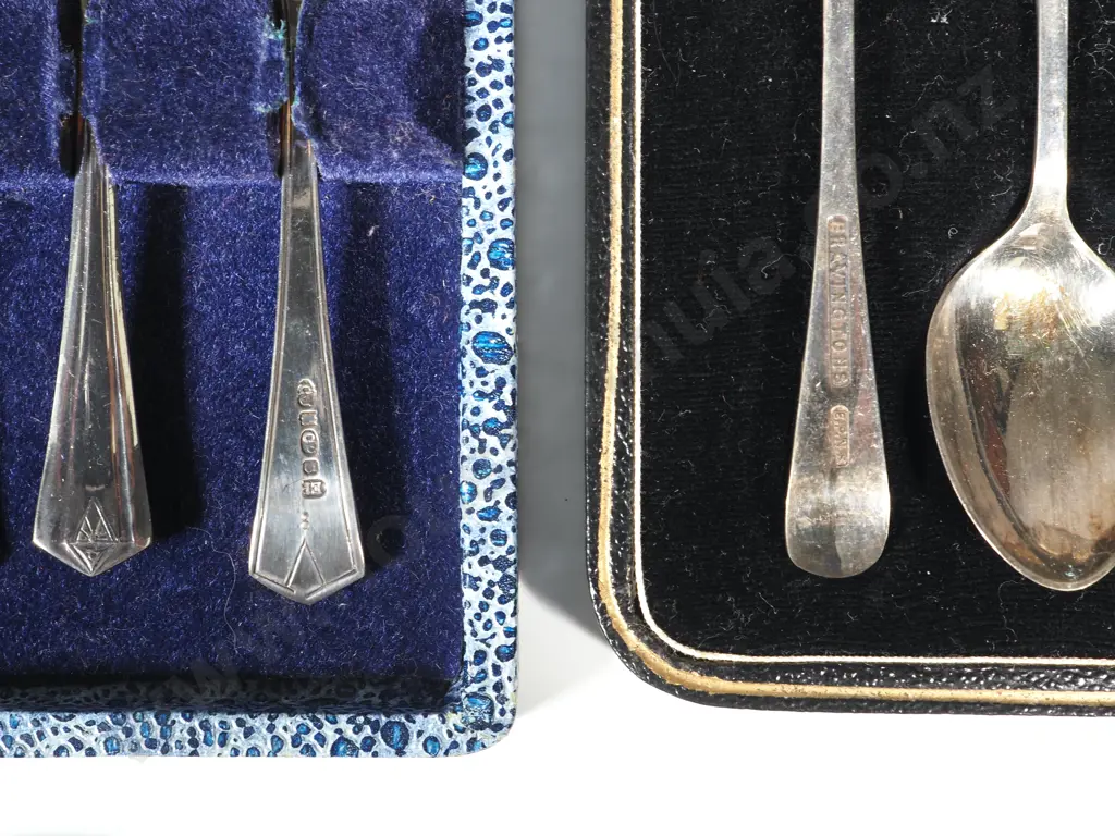 Two Boxes Of Six EPNS Teaspoons & Other Misc. Spoons Including Mustard Spoons Image 1++