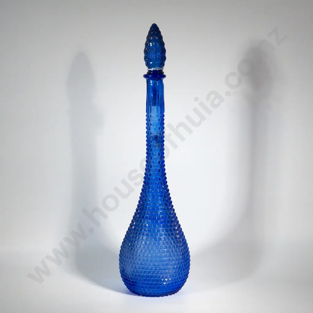 Italian Empoli Genie Bottle with Hobnail Glass With Stopper  Image 1++