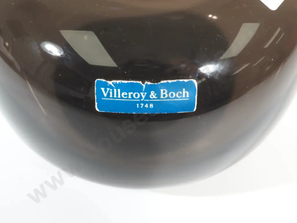Villeroy & Boch Smoky Glass Vase – Vintage 1980s, Minimalist Round Bowl Image 1++