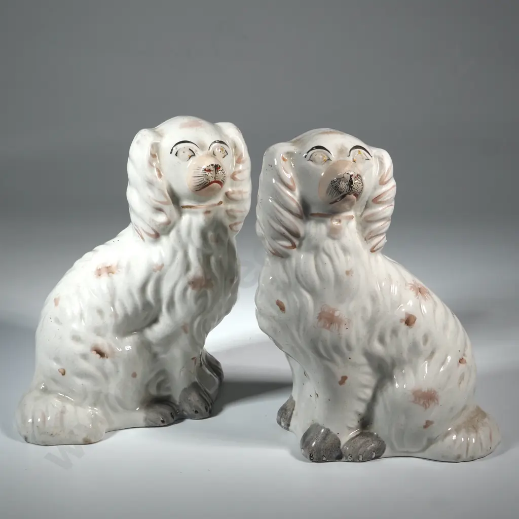 Pair Of  Small Victorian Staffordshire Dogs  Image 1++