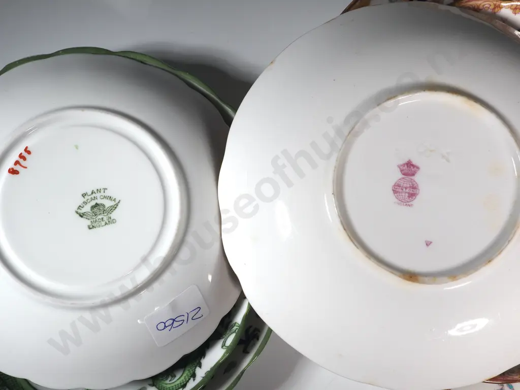 Four Minton Cake Plates & Two Bowls Together With Four Tuscan China Bowls Image 1++