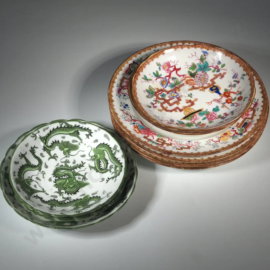 Four Minton Cake Plates & Two Bowls Together With Four Tuscan China Bowls Image 1++