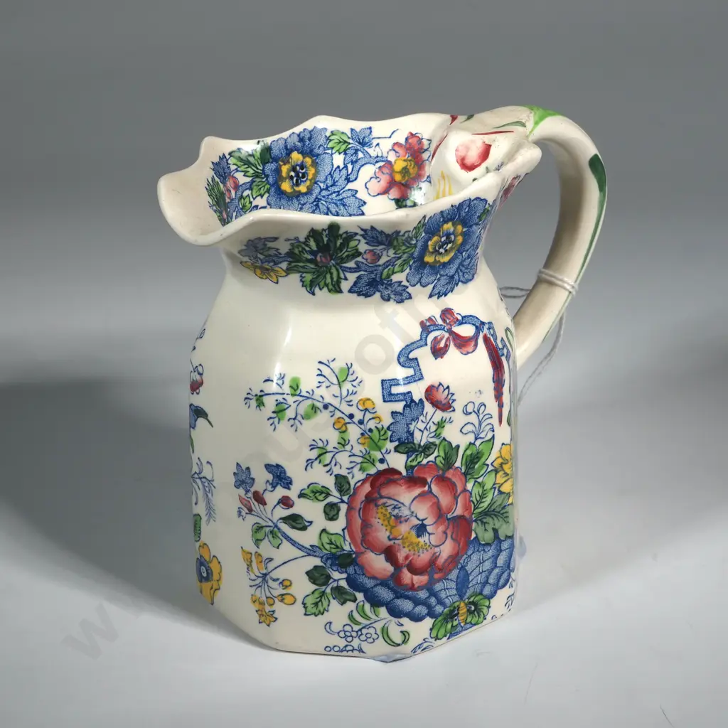 Masons Ironstone Octagonal Jug In The "Strathmore" Pattern Image 1++