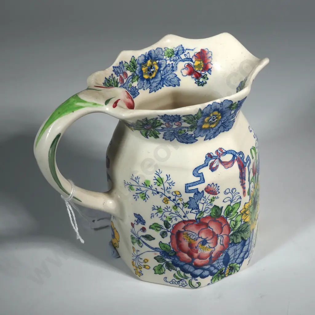 Masons Ironstone Octagonal Jug In The "Strathmore" Pattern Image 1++