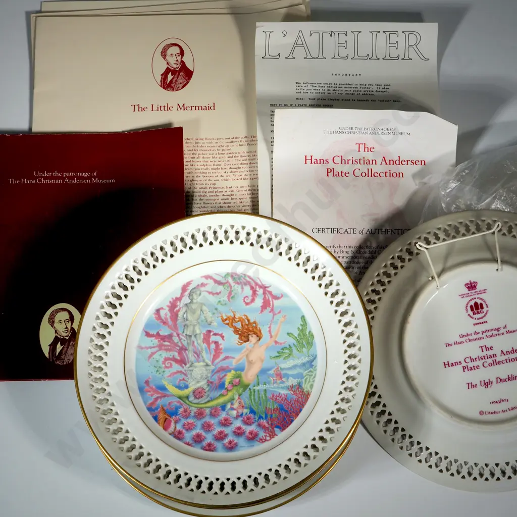 B&G Hans Christian Anderson Plate Collection To Include "The Princess & The Pea", "The Shepherdess & The Pea", Image 1++