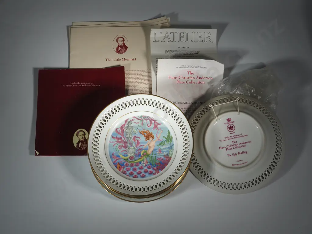 B&G Hans Christian Anderson Plate Collection To Include "The Princess & The Pea", "The Shepherdess & The Pea", Image 1++
