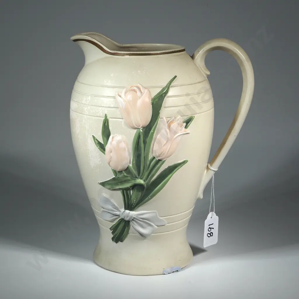 Southport Burleigh Ware Jug Decorated With Embossed Tulips  Image 1++