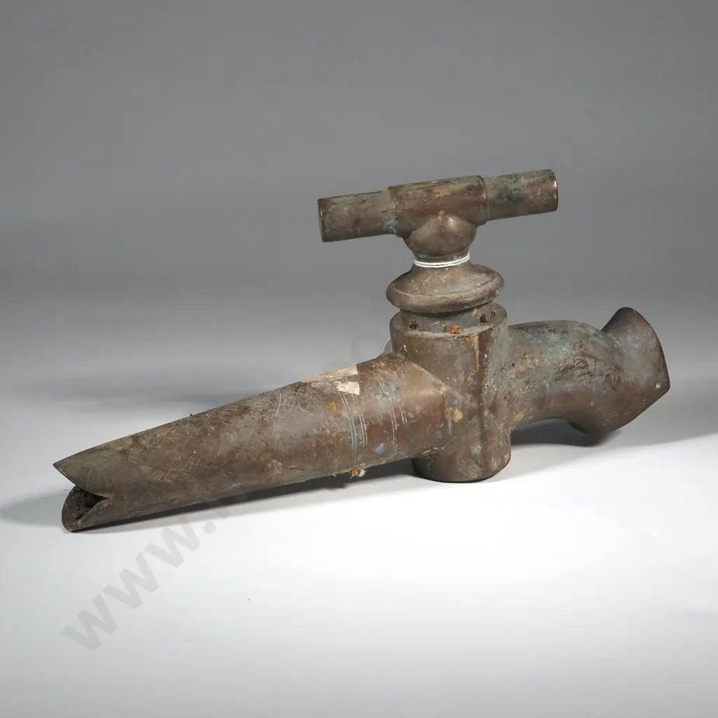 Antique Brass Barrel Spigot. Image 1++