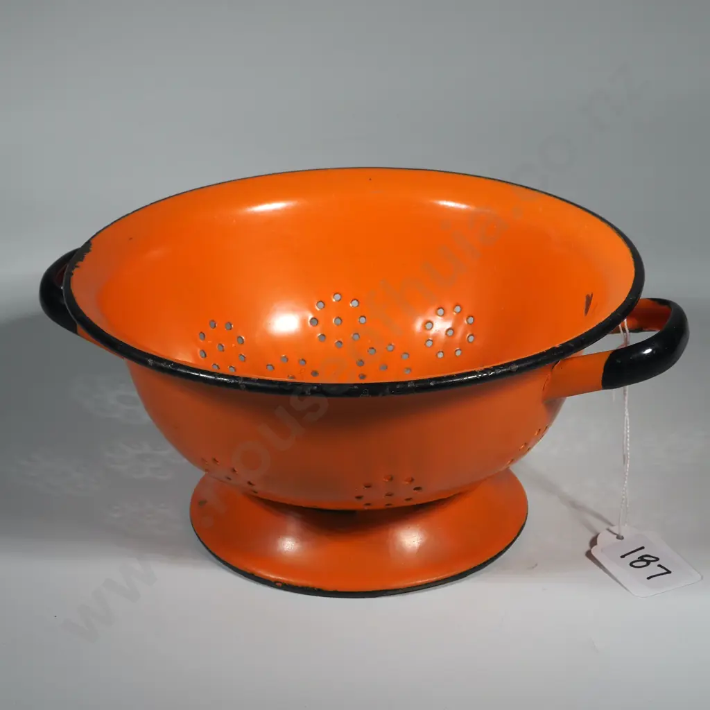 Retro Orange & Black Colander Image 1++