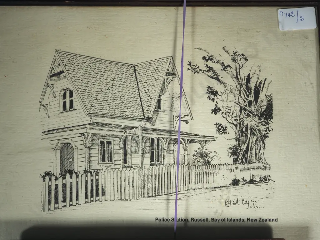 Two Prints - Police Station, Rusell Bay Of Islands &  NZ & Otago Post & Telegraph Office Image 1++