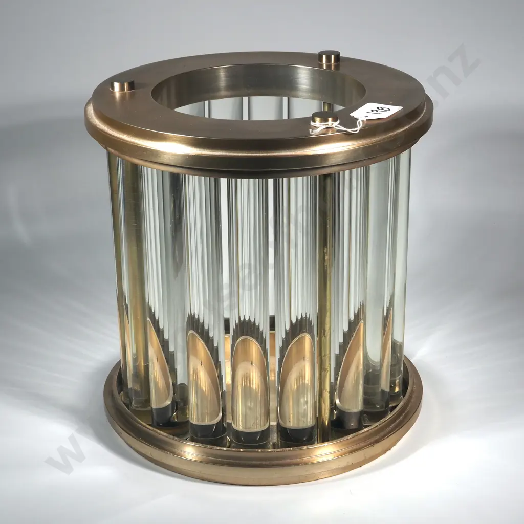 Large Quality  Eichholtz Ruhlmann Hurricane Lantern Featuring Clear Glass Rods For A Soft Warm Glow. Image 1++