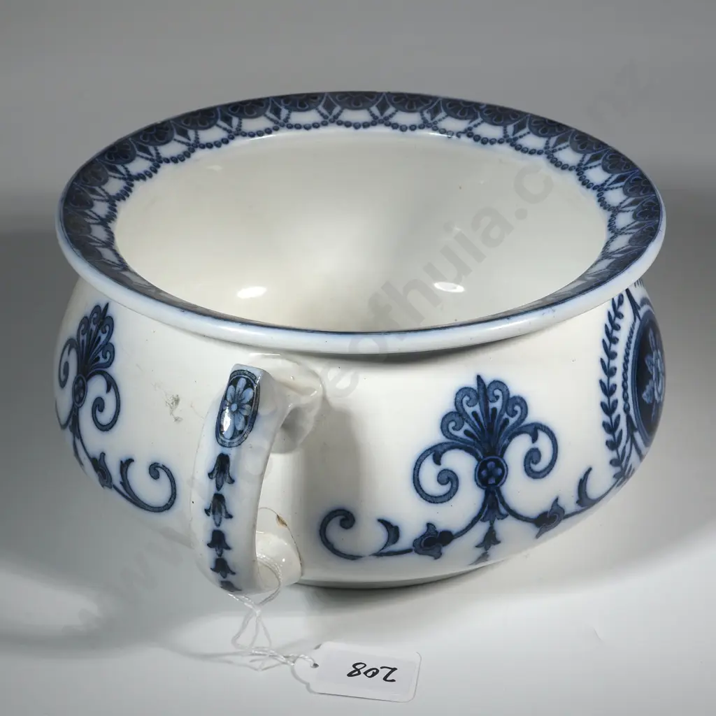 Blue & White W Adams Chamber Pot in The Medallion Pattern  Image 1++