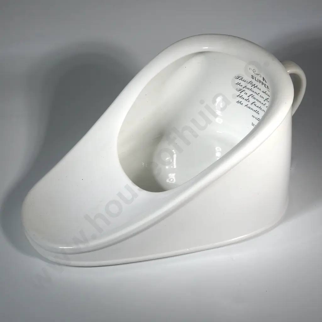 Antique 1920s  "The New Slipper Bed Pan"  Best English Ironstone. Image 1++