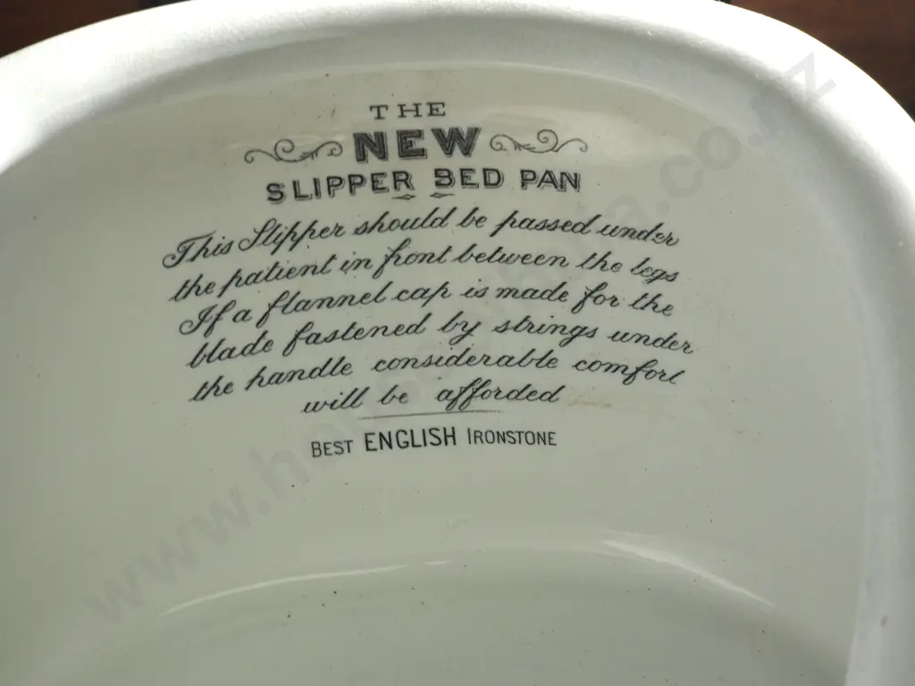 Antique 1920s  "The New Slipper Bed Pan"  Best English Ironstone. Image 1++