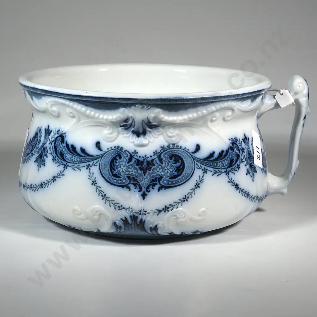 Antique Belmont Blue & White Chamberpot. Image 1++