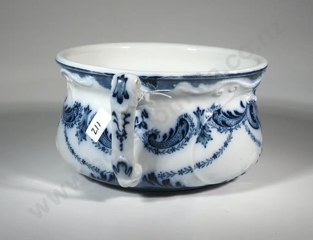 Antique Belmont Blue & White Chamberpot. Image 1++