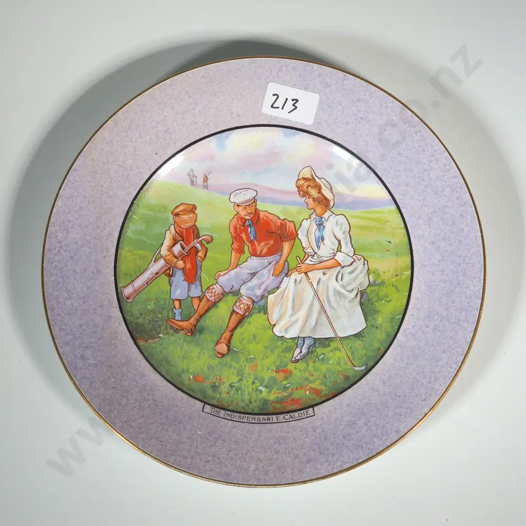 Grimwades Golfing Plate "The Indispensable Caldie" Image 1++